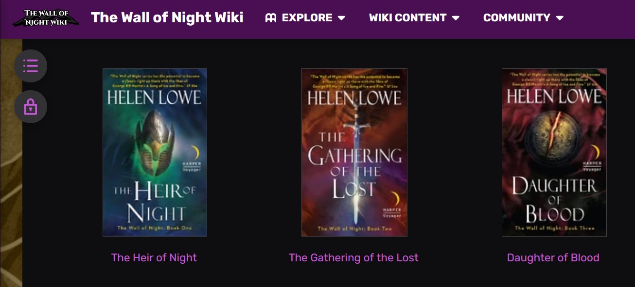 Announcing “The Wall of Night” Wiki! » Helen Lowe